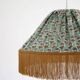Bella conical textile pendant light with "bohemian flora" print