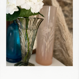 Vase tube rose et or