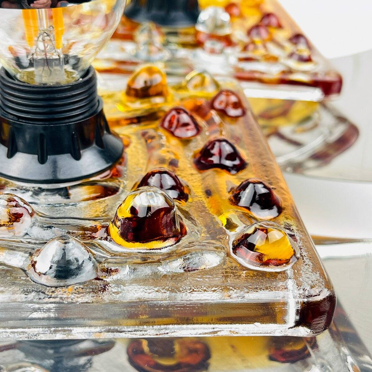 Mid-century Murano wall lamps by Mazzega, Italy 1970, set of 2