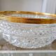 Salad bowl and diamond-shaped bowls in brass.