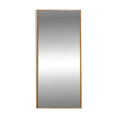 Grand miroir rectangulaire vintage style Ibiza années 70 avec cadre en bambou