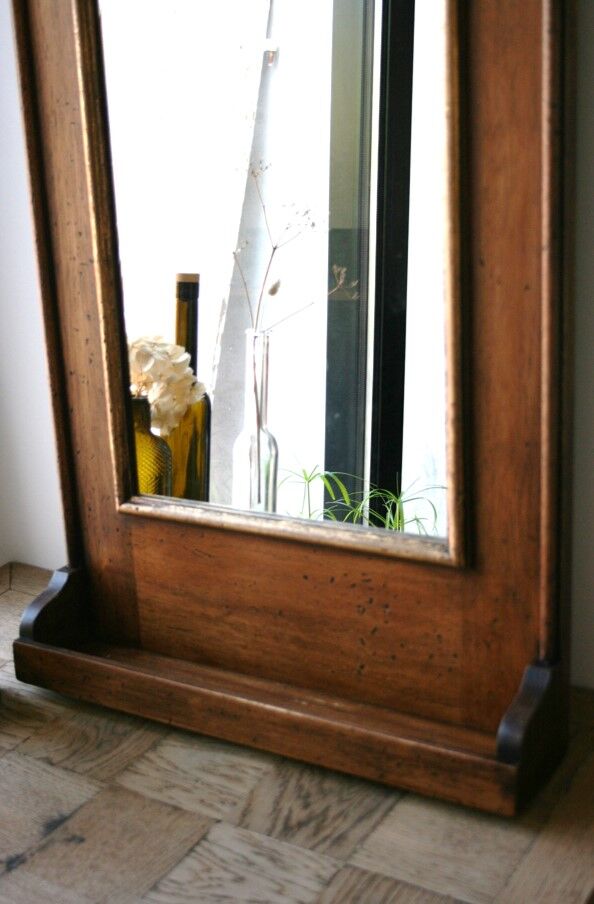 Wall trumeau mirror with shelf