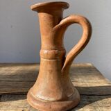 Candle holder in beige brown enamelled sandstone