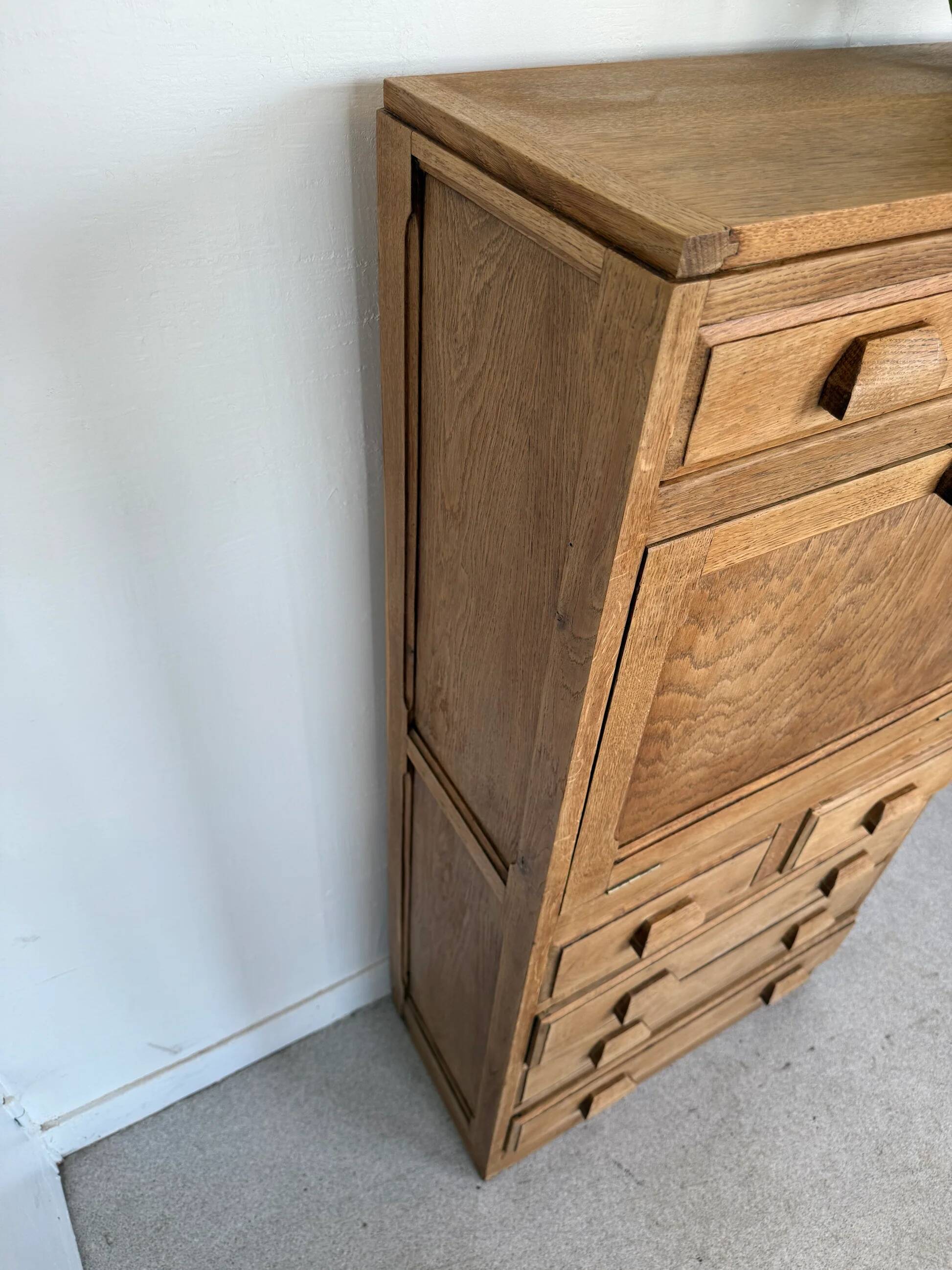 Vintage wooden secretary desk in the style of a professional piece of furniture