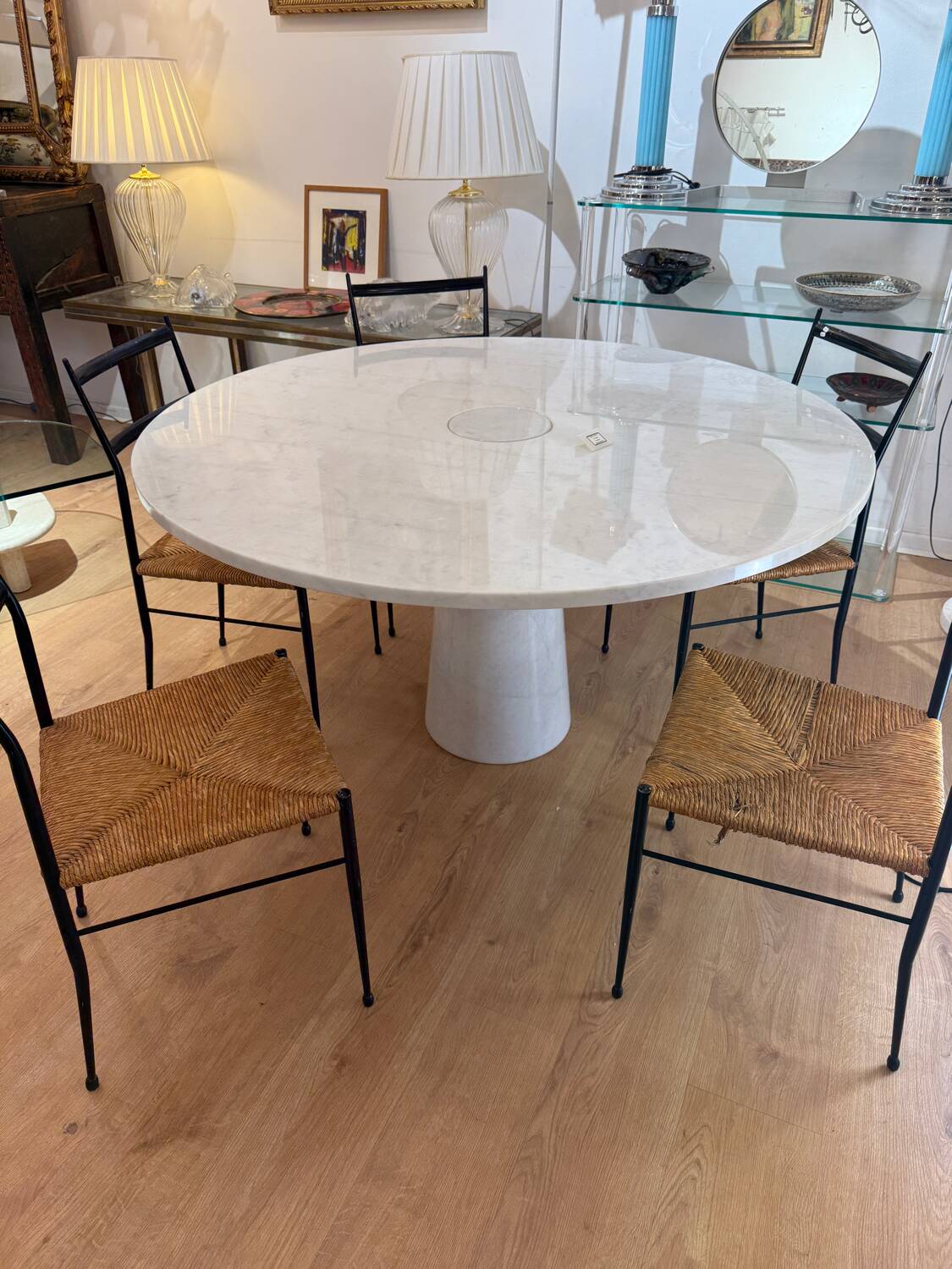 Eros Table in White Marble by Angelo Mangiarotti for Skipper, 1990s