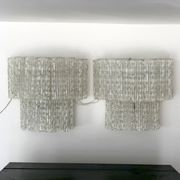 Mid-century Italian Clear Murano glass sconces. Set of two