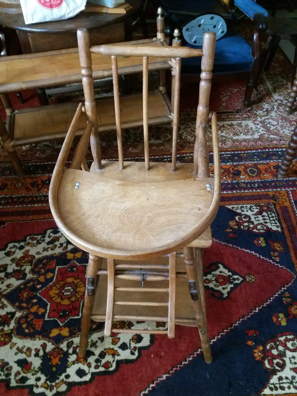 High wooden chair
