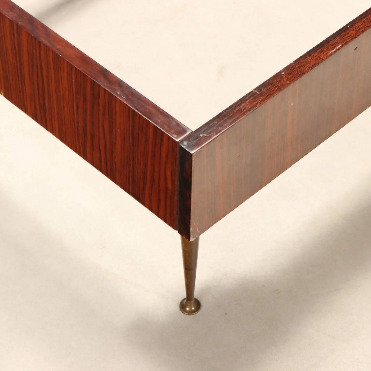 Double bed from the 1960s with bedside tables by Silvio Cavatorta.