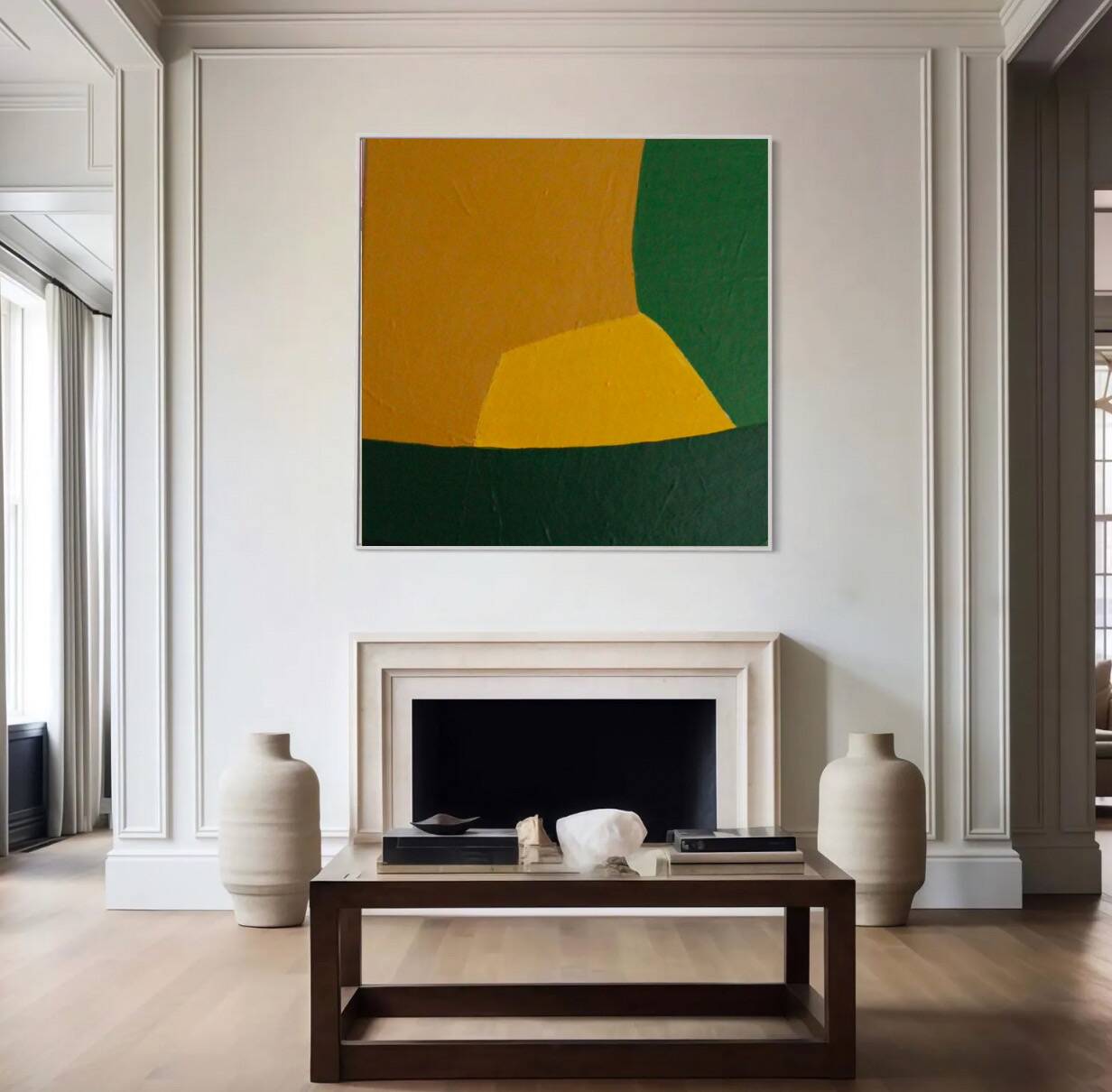 Peinture sur toile " the sun rises slowly" signée