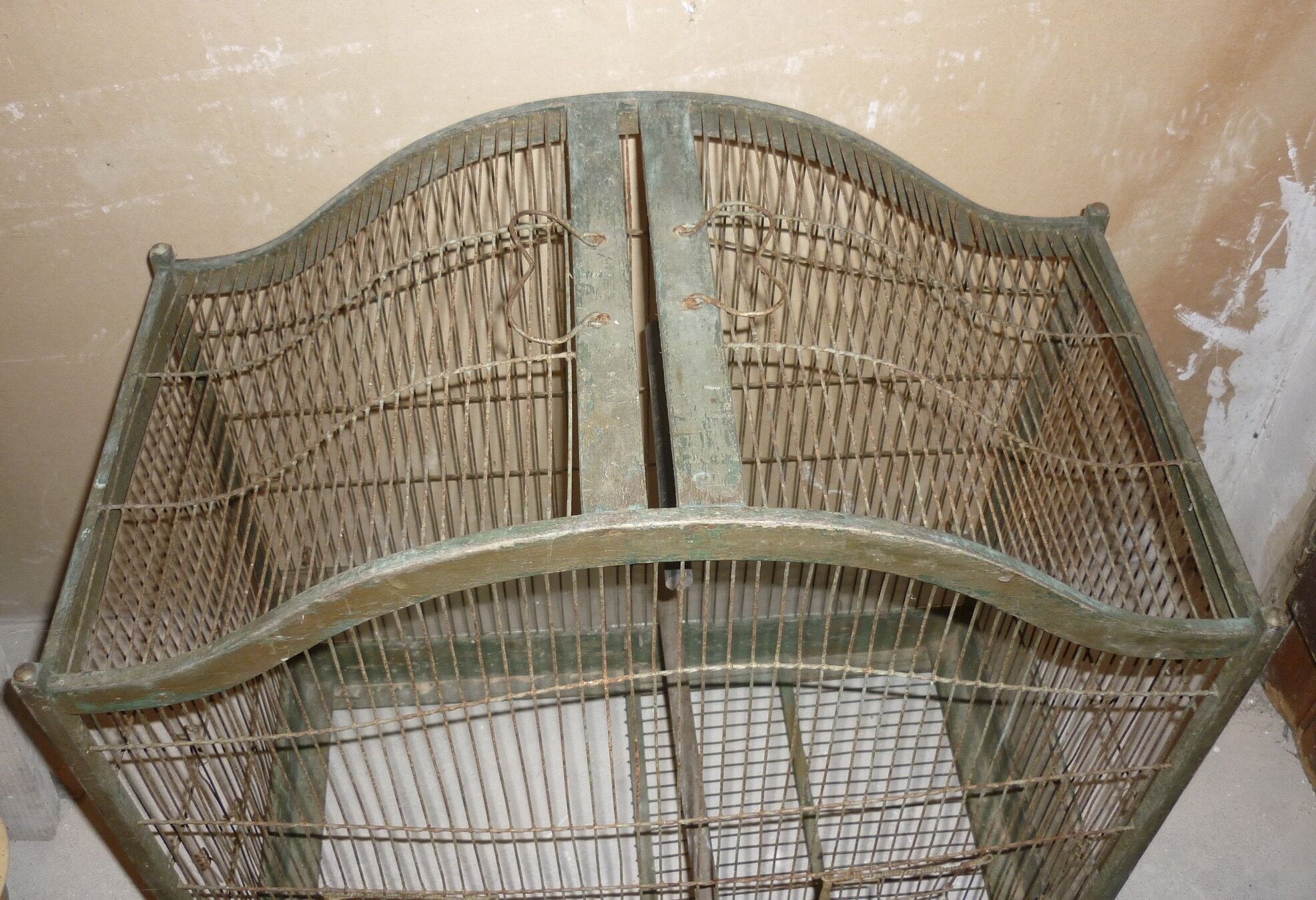 Old bird cage wooden and iron pagoda