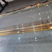Sliding top coffee table – 70s design – chrome & glass – 108 cm