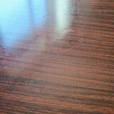 Coffee table with gold metal vinyl holder from the 70s)