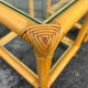 Pair of rattan and glass side tables – 1970s vintage style