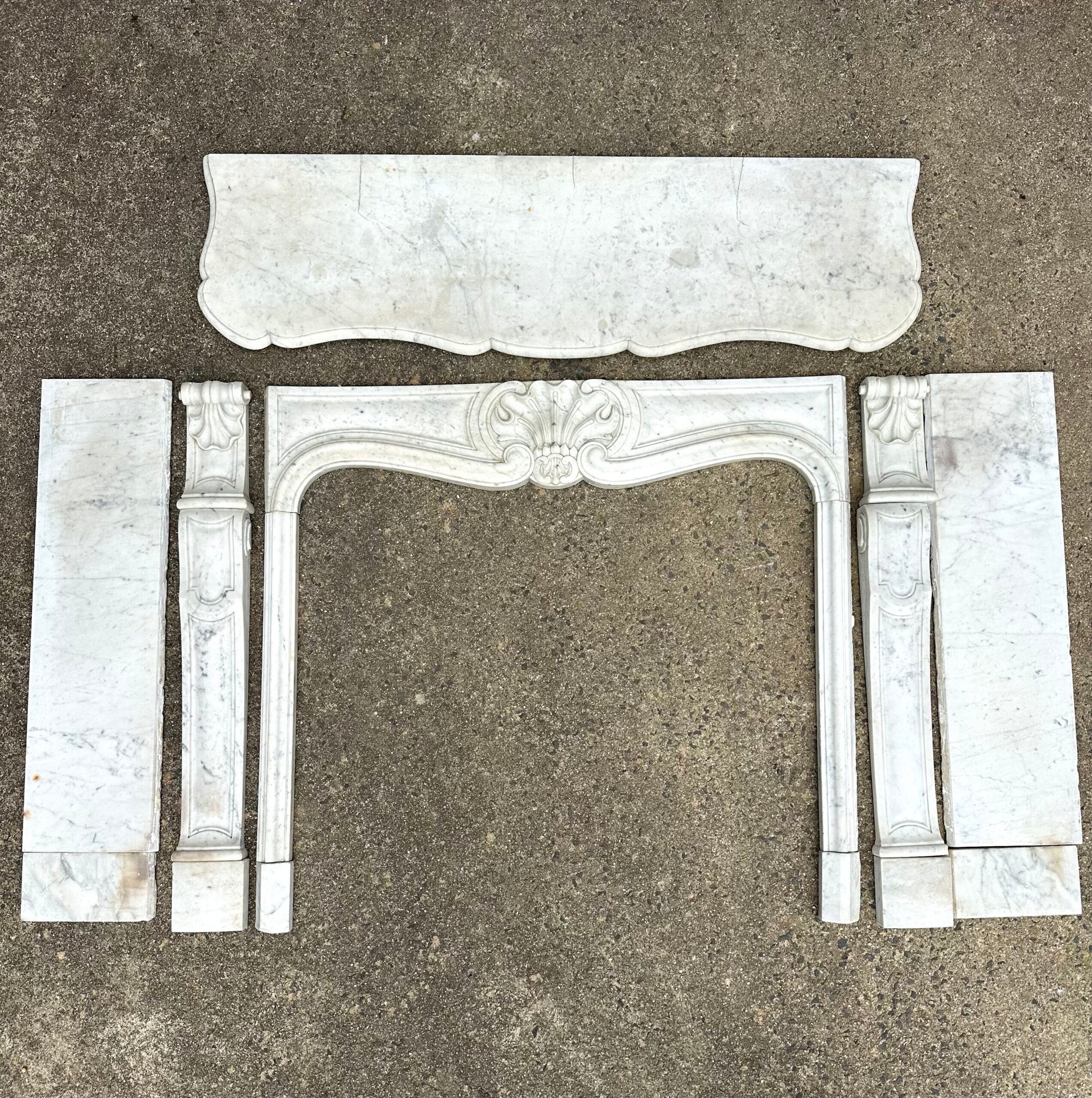 White Carrara marble fireplace from around 1880