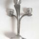 3-light solid stainless steel chandelier Height 22.5 cm Late 1960s