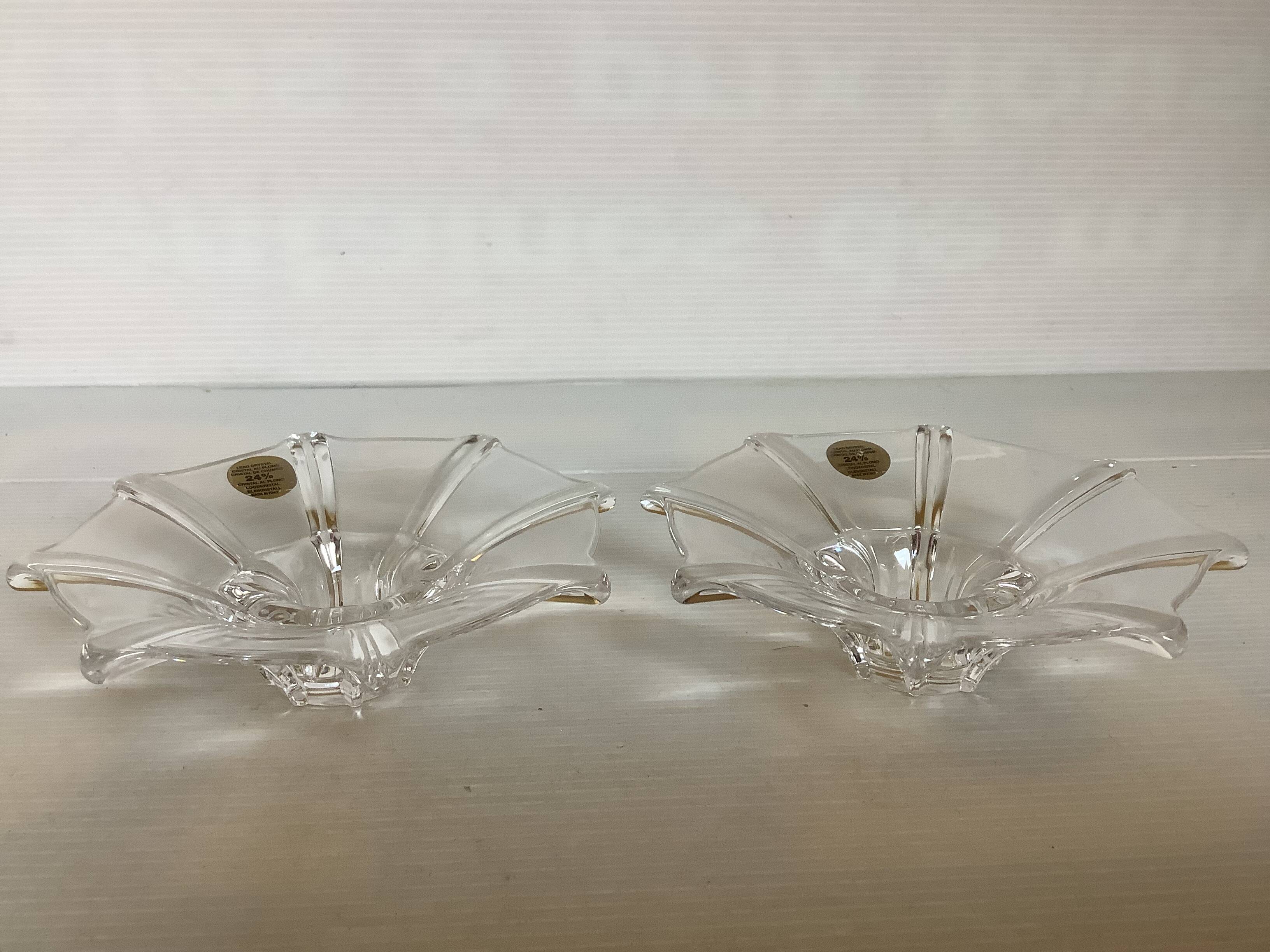 Pair of crystal candle holders RCR Italy