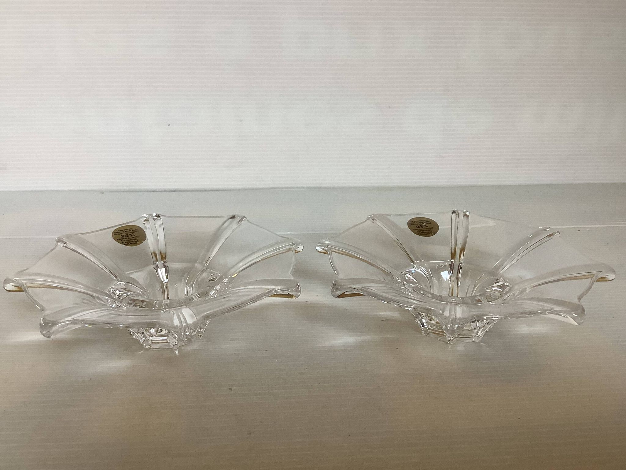 Pair of crystal candle holders RCR Italy