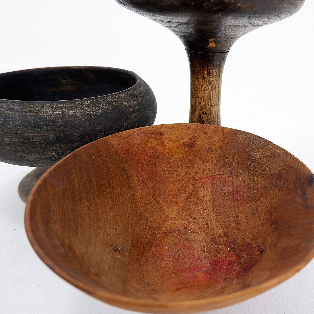 3 African wooden cups