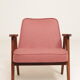 Lounge Chair Retro Style Indian Pink Wool Upholstery Refurbished