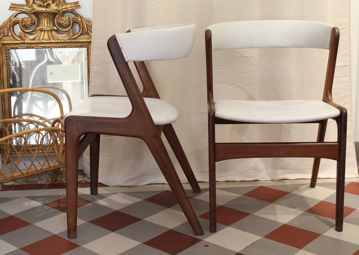 Pair of T21 Fire model chairs by Kai Kristiansen circa 1960