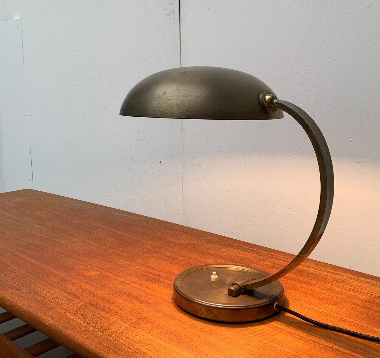 Mid-Century German Brass Table Lamp by Gecos Cosack