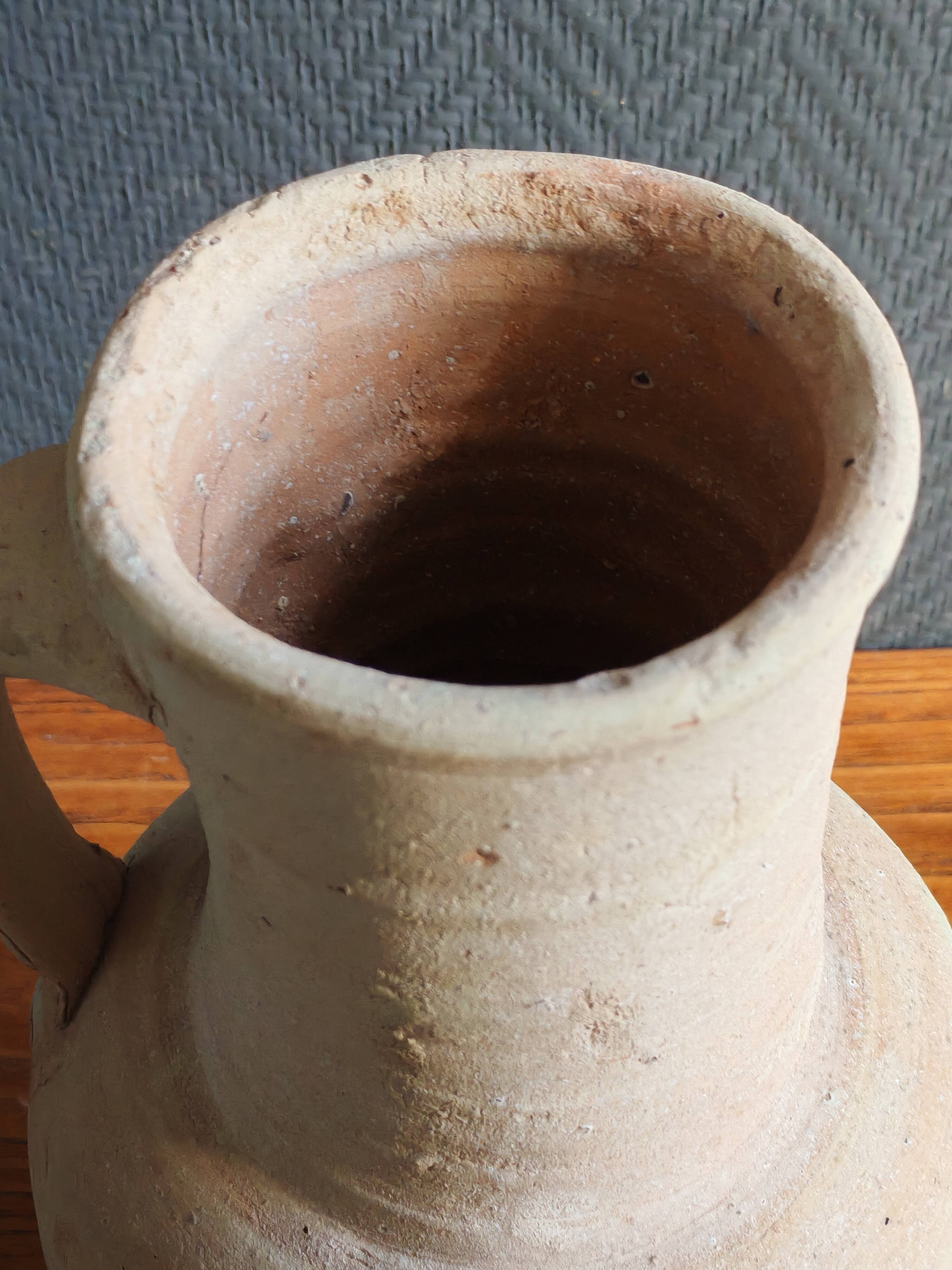 Pichet Ancien en Terre Cuite Non Émaillée | Vase Rustique