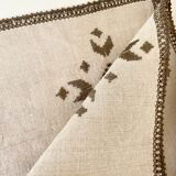 6 serviettes lin coton, décor brodé