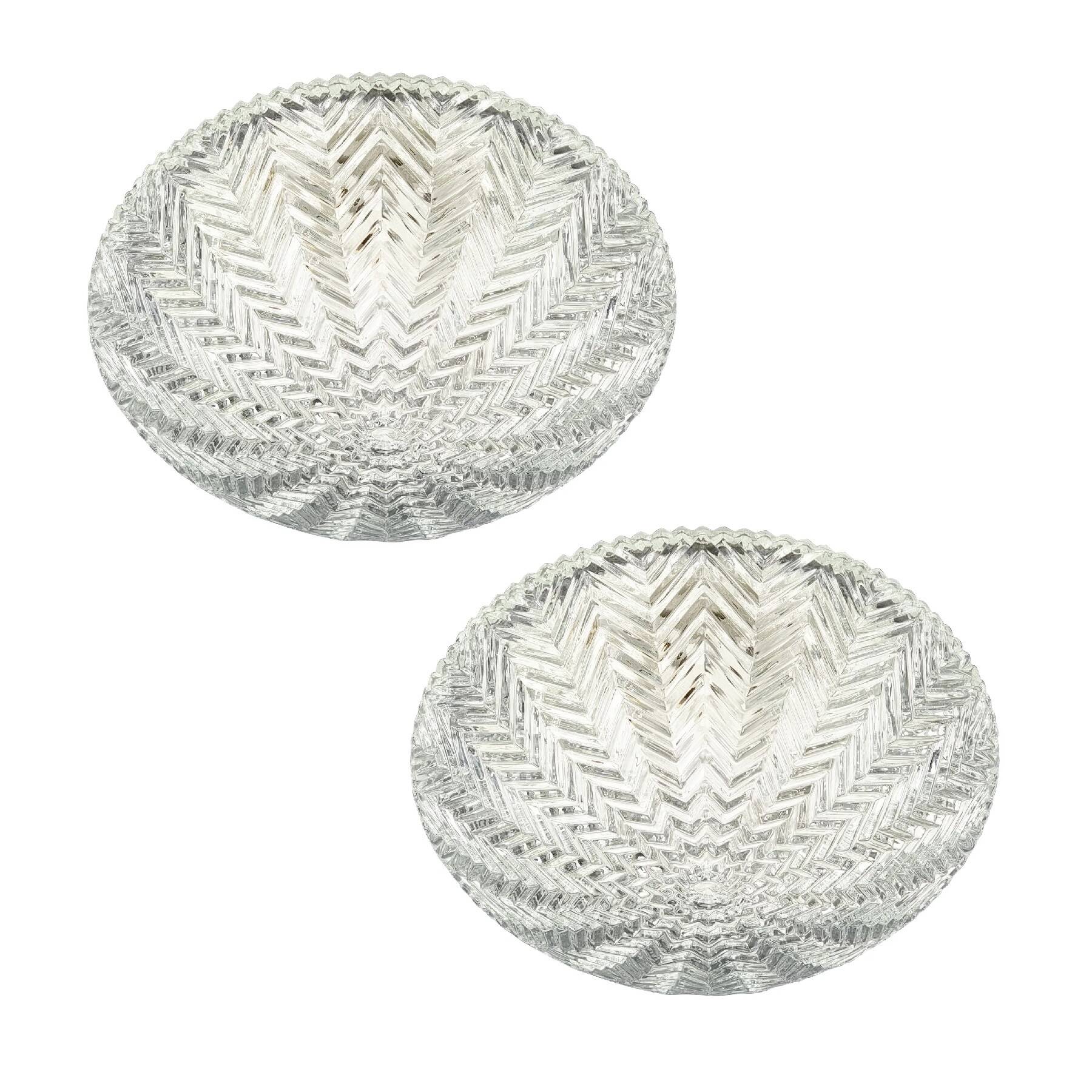 Pair of Geometric Glass Ceiling Lights from Limburg, Germany, 1970s