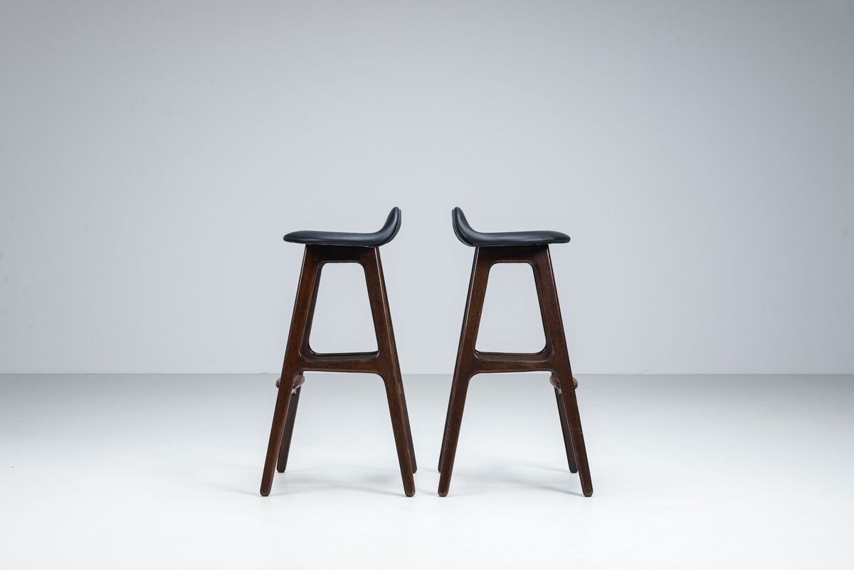 Tabourets de bar "OD61" d'Erik Buch, Oddense Mobler, Danemark, 1965.