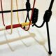 Vintage scoubidou vinyl magazine rack metal 50s 60s multicolor 1960