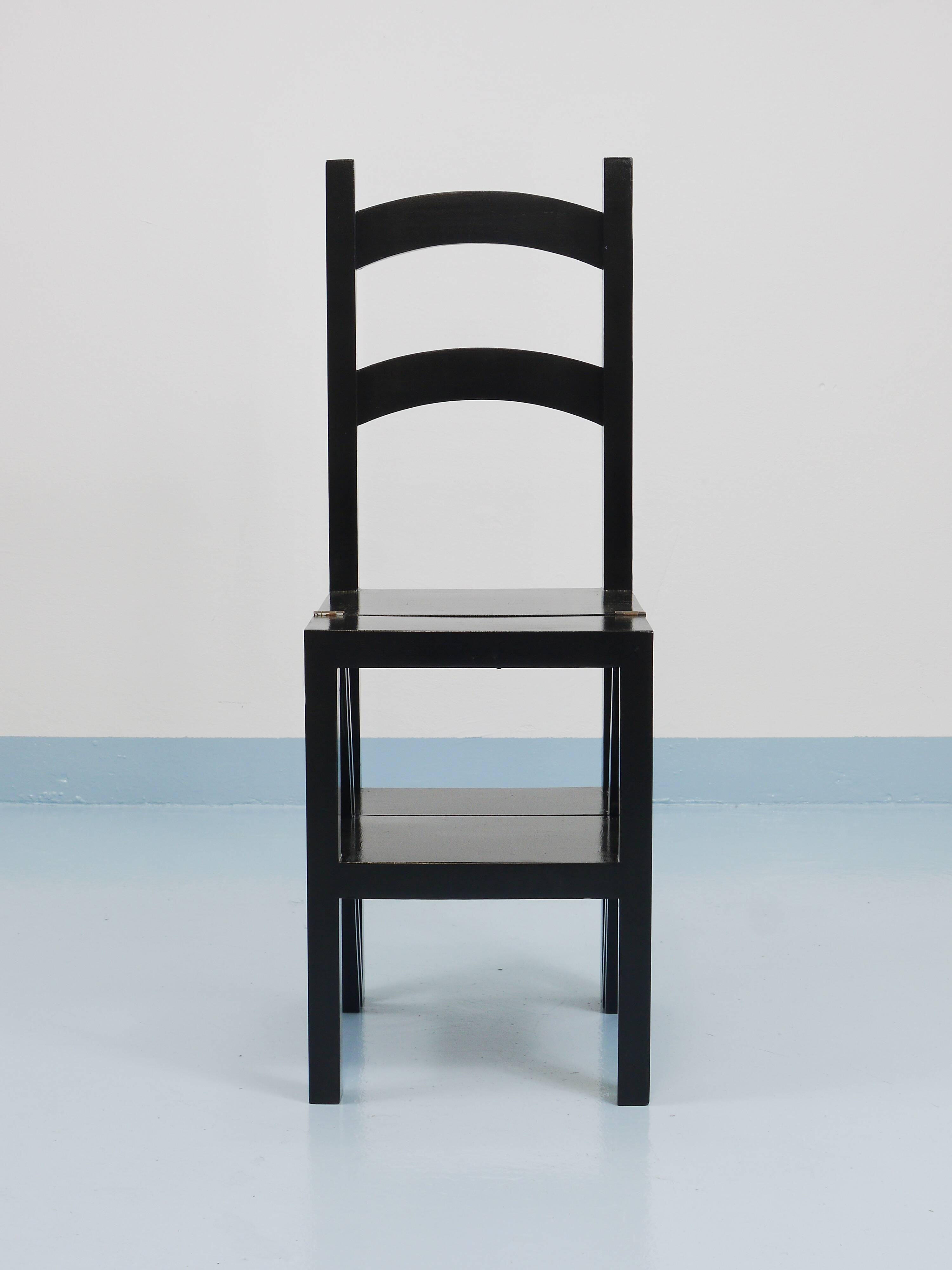 Black Metamorphic Library Steps Folding Ladder Chair, Germany, 1970s