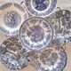 Mismatched antique soup plates