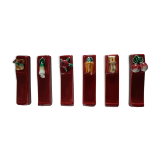 Suite of 6 knife-holder dabbling vegetables