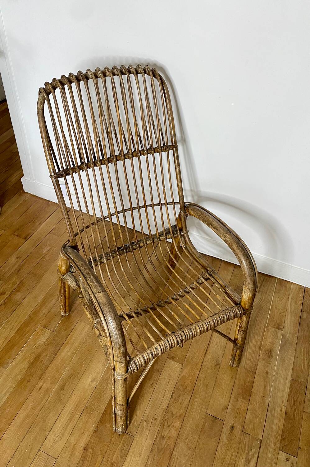 Vintage rattan armchair