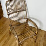 Fauteuil en rotin vintage