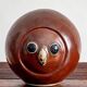 Glazed stoneware owl head, 1950s-60s