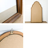 Miroir vintage en bois massif avec cadre sculpté ondulé