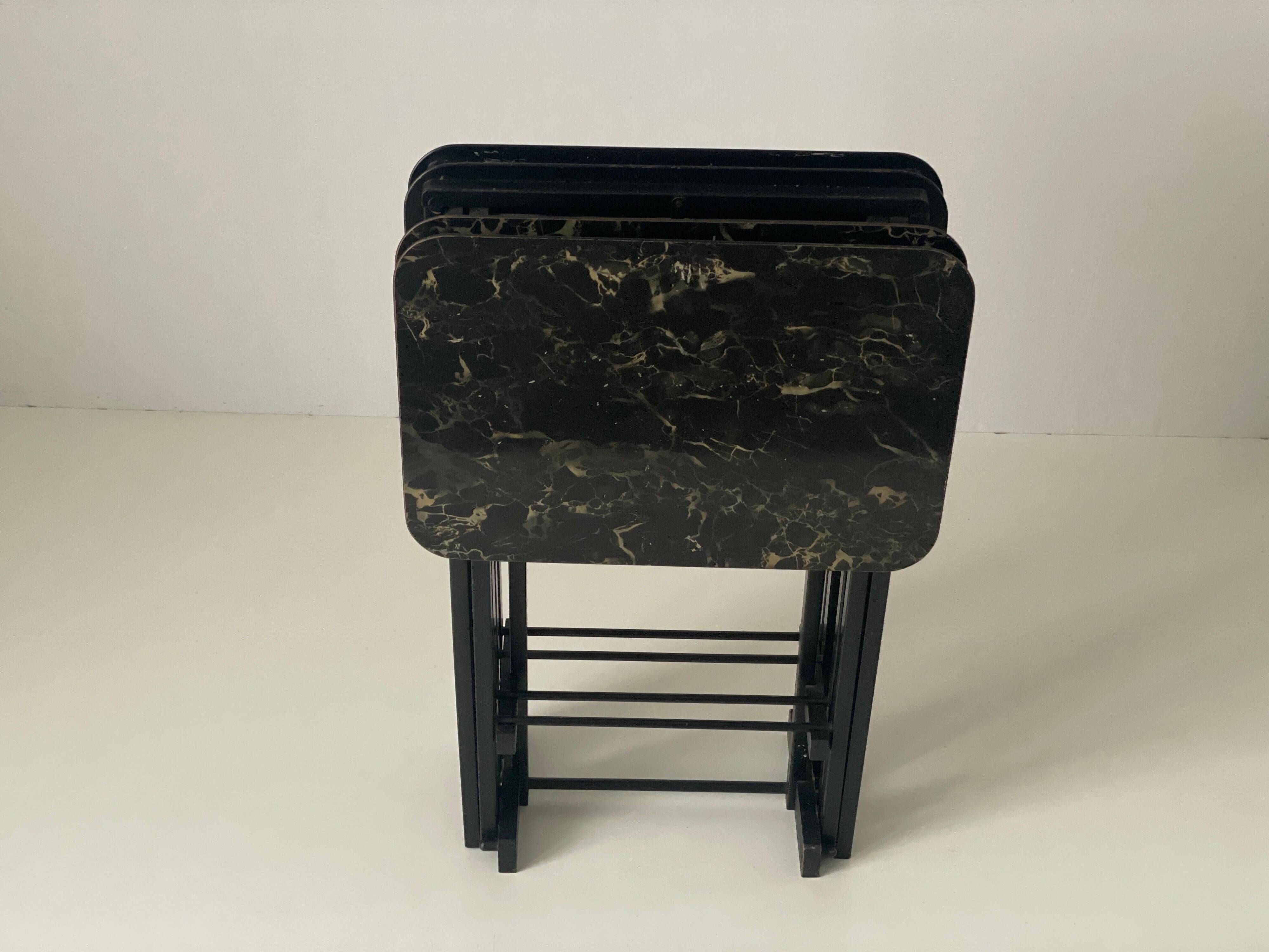 Set of 4 service tables by Artex-Green Corp, 1960s, USA