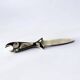 Fish letter opener, abalone shell & alpaca, Mexico, 1980s