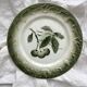 Antique ironstone dessert plate decorated with cherries, Pexonne earthenware