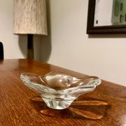 Crystal trinket tray signed Daum France