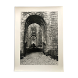 Vintage black and white print photograph