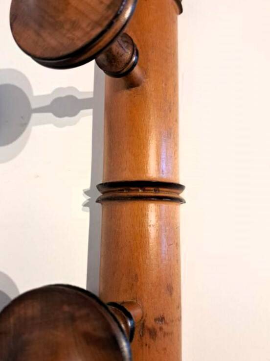Coat rack "bamboo" with 4 old hooks.