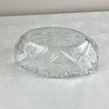 Coupe, vide-poches ovale en verre ciselé
