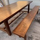 Table de ferme avec 2 bancs