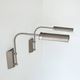 Pair of XL vintage adjustable wall lights, matte metal, Germany 1980.