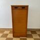 Meuble classeur rideau bois années 60