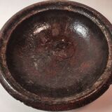 plat à couscous tajine ancien fabriqué à la main poterie en argile incrustations d'argent