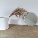Octagonal beveled mirror, 18 cm