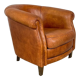 Vintage sheep leather club chair tub notter